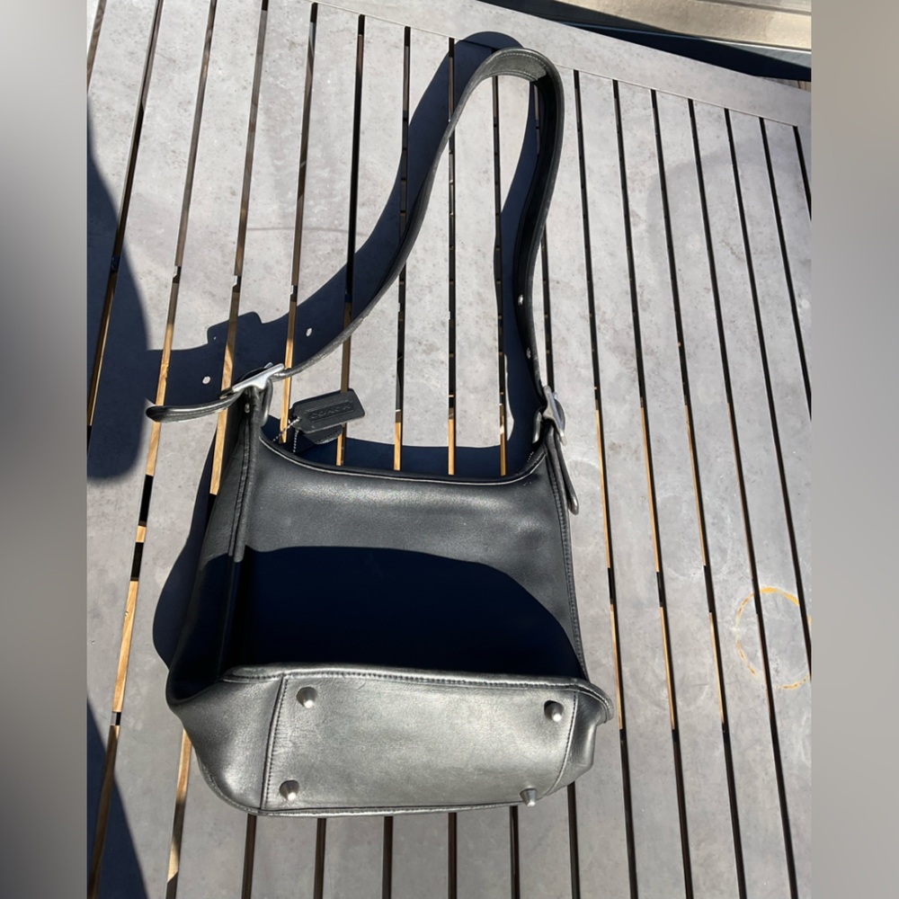 Vintage Coach Legacy Black Leather Shoulder Bag - Picture 5 of 13